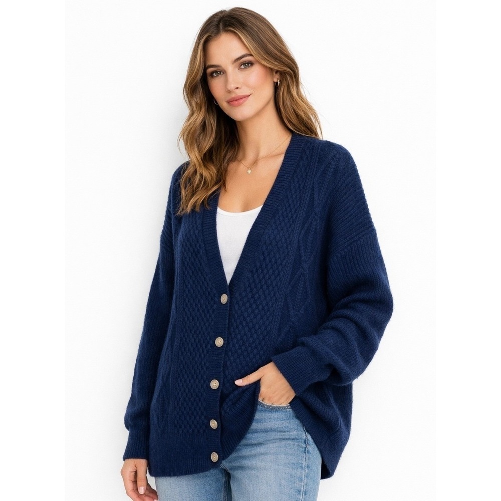 NWT Treasure & Bond Cable Knit Button Front Cardigan